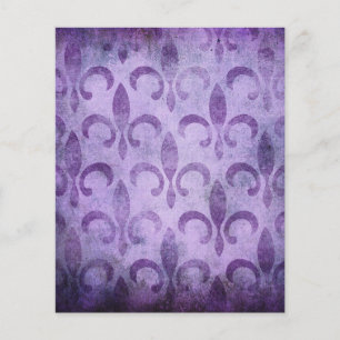 Vintage Style Purple Fleur de lis Scrapbook Paper