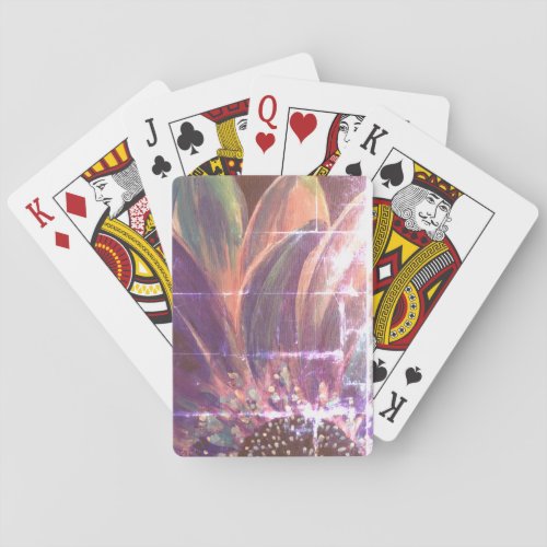 Vintage Style Purple Flower Bicycle Playing Cards