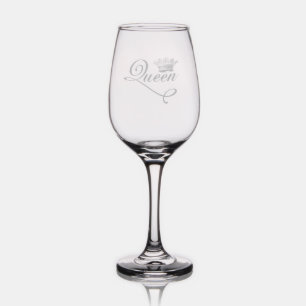 Vintage style Queen of everything French girl chic Wine Glass