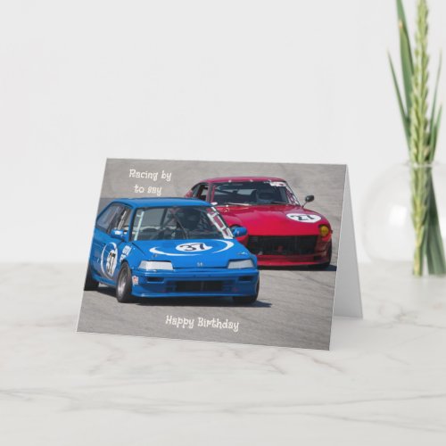 Vintage Style Race Cars Birthday Card