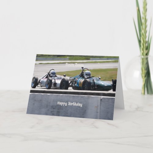 Vintage Style Race Cars Birthday Card