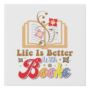 Vintage Style Reading & Library Graphic Faux Canvas Print