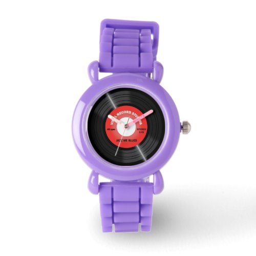 Vintage Style Red 45 rpm Vinyl Record Watch Retro