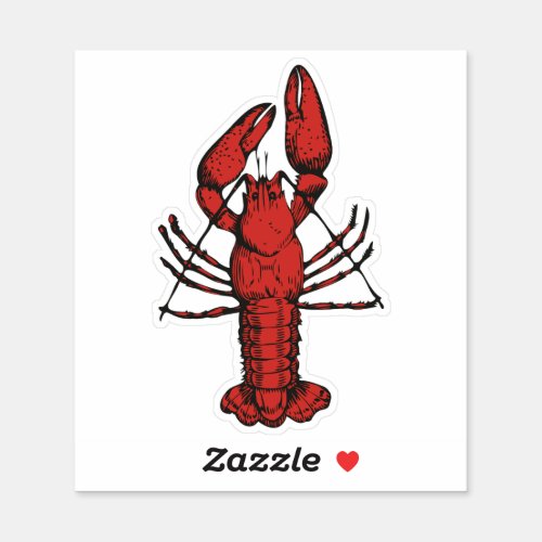 Vintage style red lobster design sticker