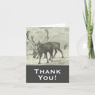 Vintage Style Reindeer "Thank You!" Card