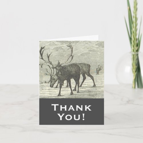 Vintage Style Reindeer Thank You Card