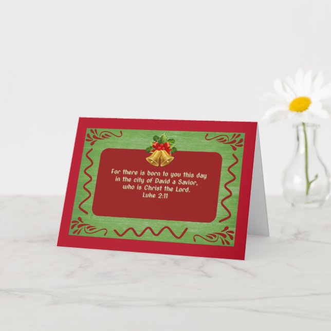 Vintage Style Retro Christmas Bible Verse Card (Small Plant)
