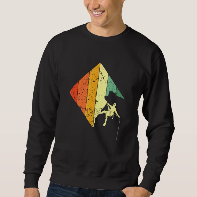 Vintage Style Rock Climbing Retro Bouldering Climb Sweatshirt (Front)
