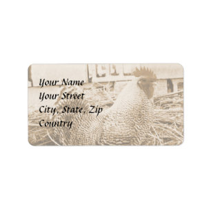 Vintage Style Rooster Photograph Label