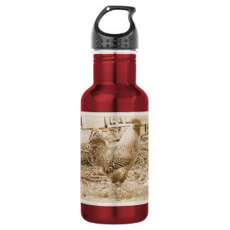 Vintage Style Rooster Photograph Stainless Steel Water Bottle