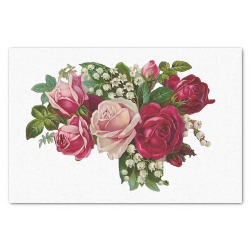 Vintage Style Rose Bouquet Tissue Paper