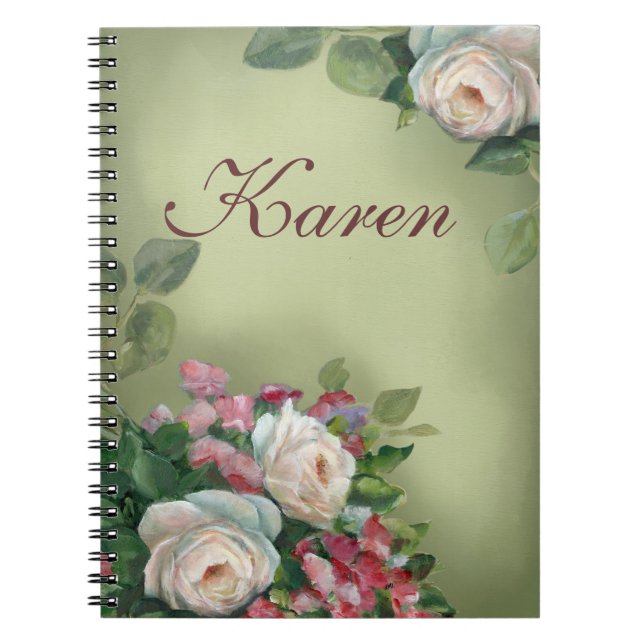 Vintage style Roses Notebook (Front)