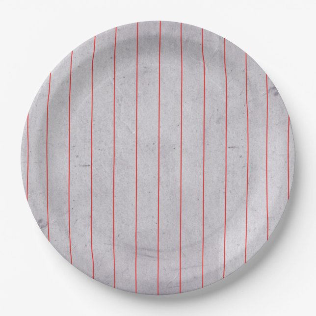 Vintage Style Rule Paper Pattern Paper Plates (Front)