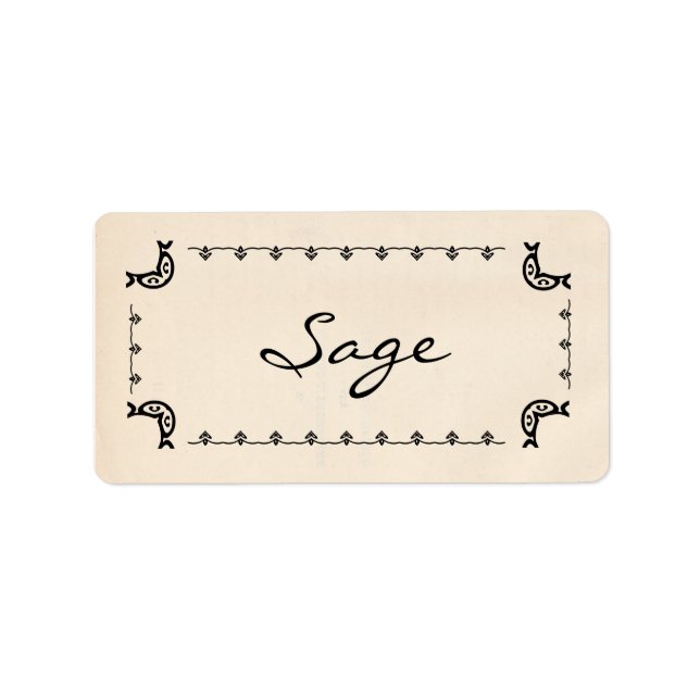 Vintage-Style Sage Labels (Front)