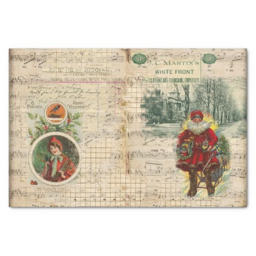 Vintage Style Santa Claus Sled Sheet Music