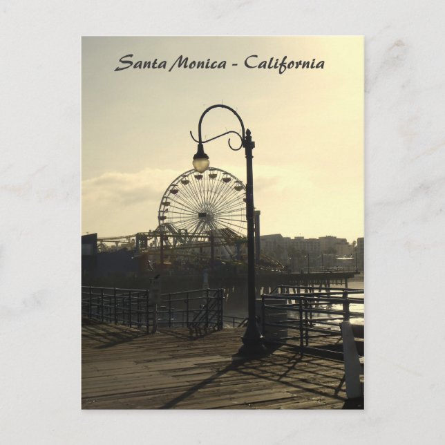 Vintage Style Santa Monica Postcard! Postcard (Front)