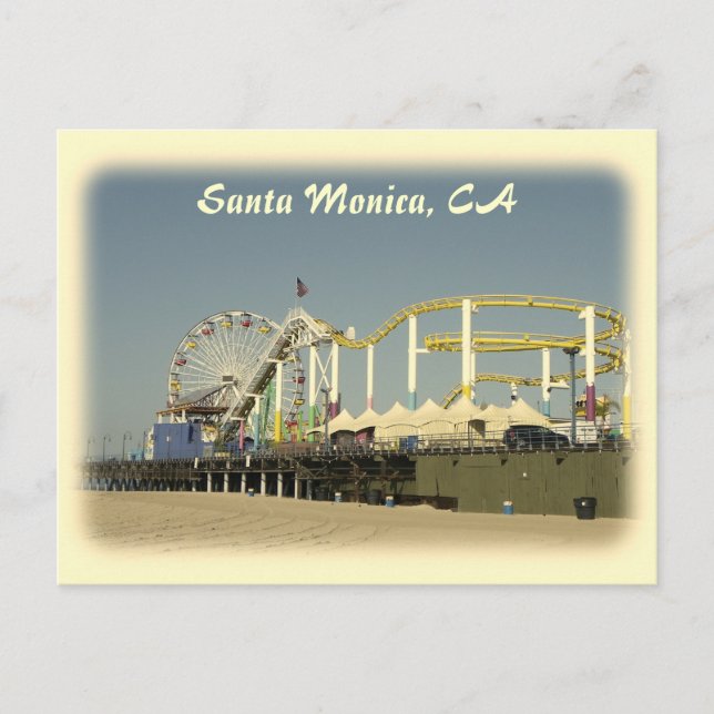 Vintage Style Santa Monica Postcard! Postcard (Front)