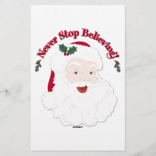 Vintage Style Santa Never Stop Believing Stationery