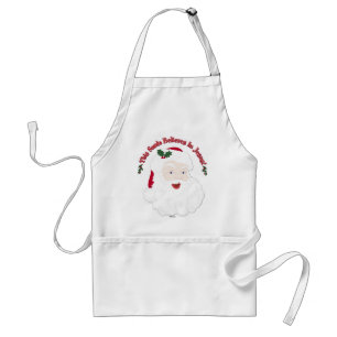 Vintage Style Santa This Santa Believes In Jesus Adult Apron