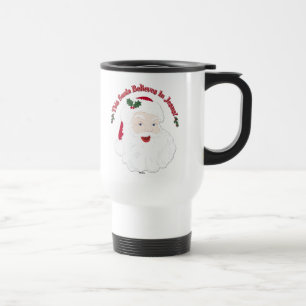 Vintage Style Santa This Santa Believes In Jesus Travel Mug