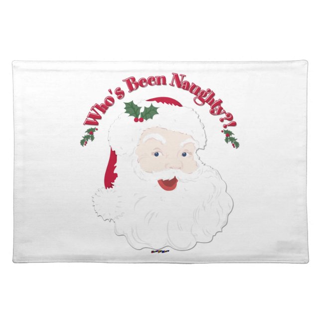 Vintage Style Santa Who's Been Naughty?! Placemat (Front)