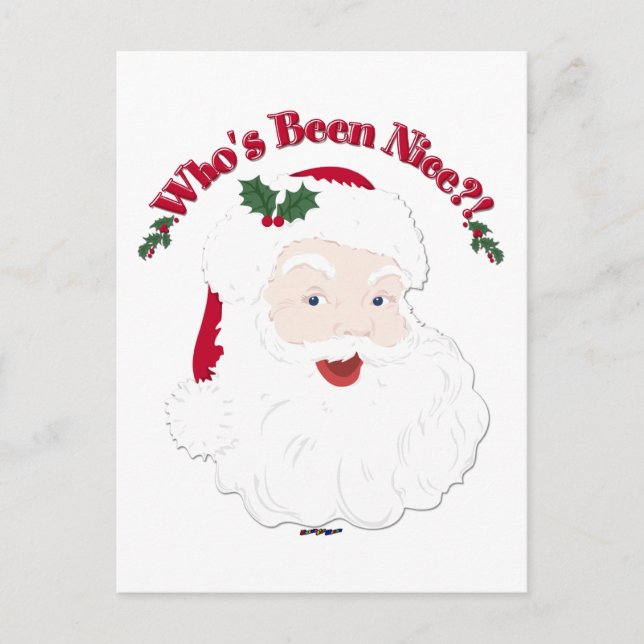 Vintage Style Santa Who's Been Nice?! Holiday Postcard (Front)