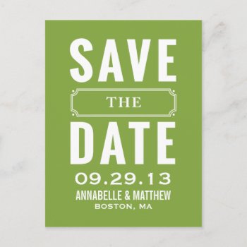 Vintage Style Save The Date Postcard by PeridotPaperie at Zazzle