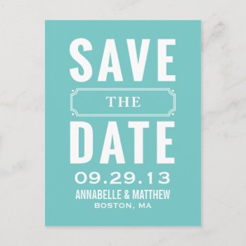 Vintage Style Save The Date Postcard by PeridotPaperie at Zazzle
