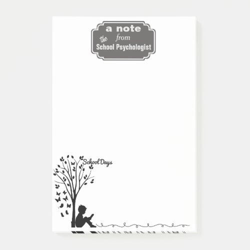 Vintage_style School Psychologist Memo Post_it Notes