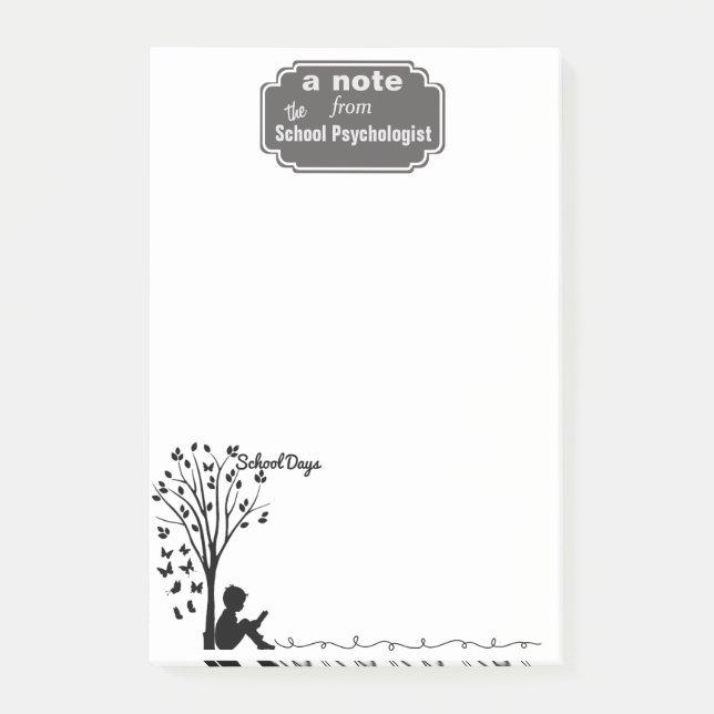 Vintage-style School Psychologist Memo Post-it Notes (Front)