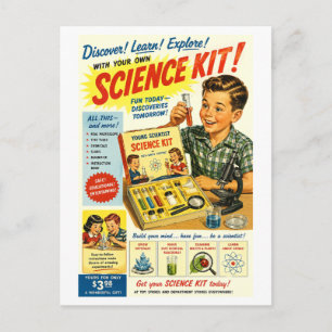 Vintage-Style Science Kit Advertisement Postcard