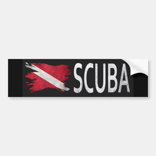 Vintage style scuba flag Diver down flag Bumper Sticker