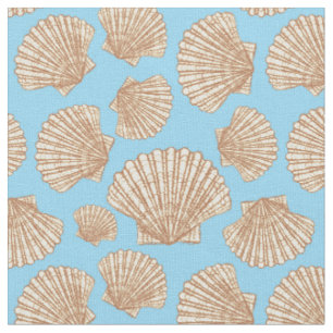 Vintage Style Seashell Pattern   Add Your Initial Fabric