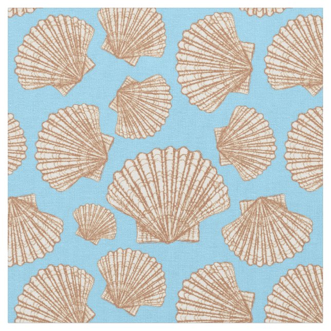 Vintage Style Seashell Pattern | Add Your Initial Fabric (Close Up)
