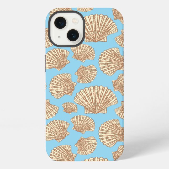 Vintage Style Seashell Pattern Iphone Case (Back)