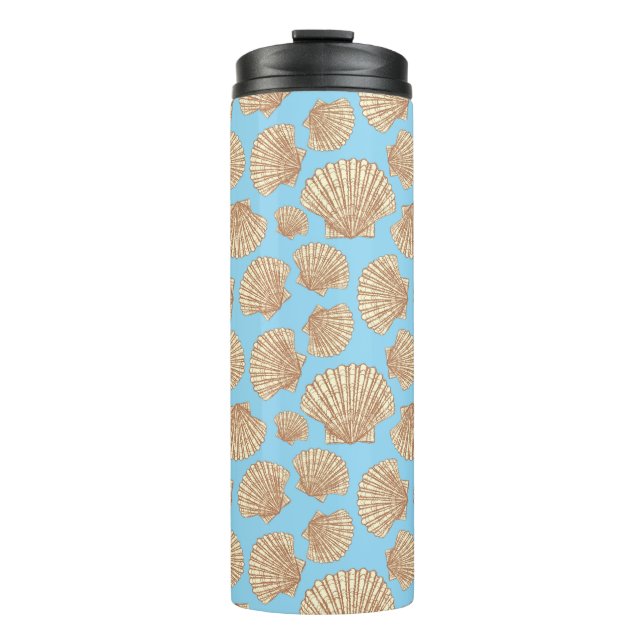 Vintage Style Seashell Pattern Thermal Tumbler (Front)