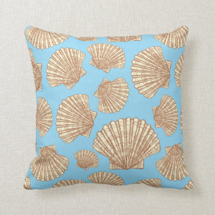 Vintage Style Seashell Pattern Throw Pillow