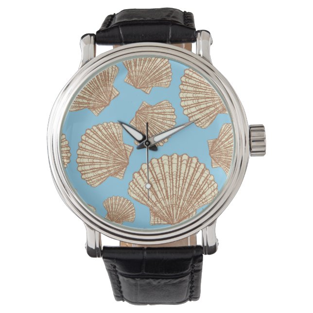 Vintage Style Seashell Pattern Watch (Front)