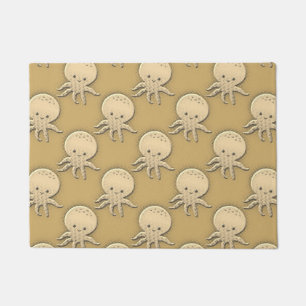 Vintage Style Sepia Baby Octopus Doormat
