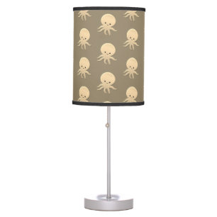 Vintage Style Sepia Baby Octopus Pattern Table Lamp