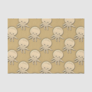 Vintage Style Sepia Baby Octopus Tissue Paper