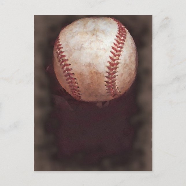 Vintage Style Sepia Baseball Artwork Postcard (Front)