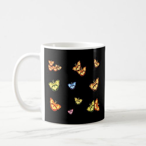 Vintage style sepia tinted butterflies  coffee mug