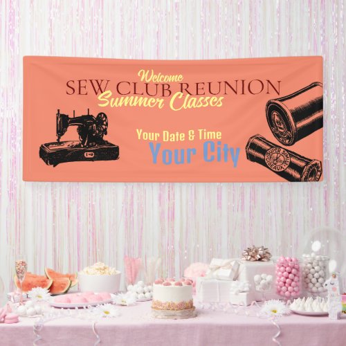 Vintage Style Sewing Club Reunion Banner