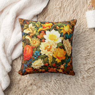 Vintage Style Shabby Chic Floral Throw Pillow