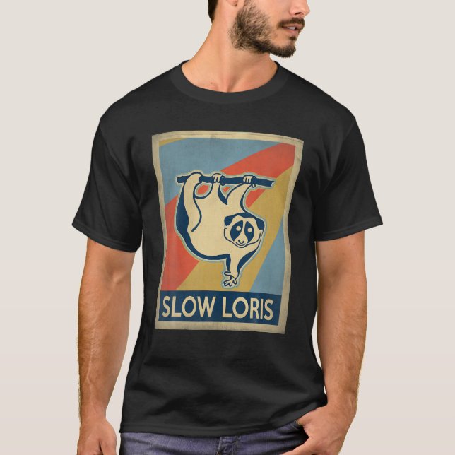 Vintage style Slow Loris T Shirt (Front)