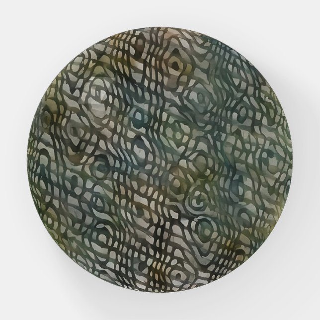 Vintage Style Snakeskin Art Glass Paperweight (Front)