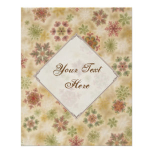 Vintage Style Snowflakes with Customizable Text Poster