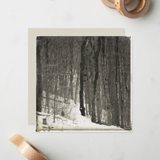 Vintage Style Snowy Forest Note Card