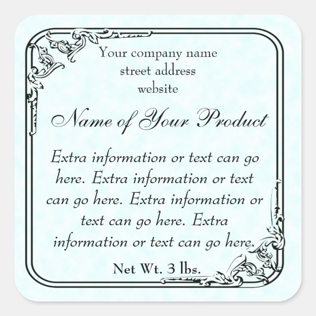 Vintage Style Soap and Cosmetics Label light blue (Front)